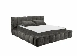 Gestoffeerd bed Bexley 180x200cm - stof - zwart inclusief bodem en matras