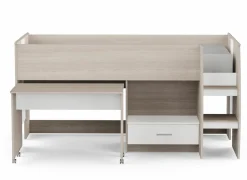 Halfhoogslaper inclusief bureau Nano 90x200cm - decor - shannon eik & wit