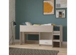 Halfhoogslaper inclusief bureau Nano 90x200cm - decor - shannon eik & wit