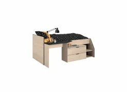 Halfhoogslaper Milky 90x200/190cm - decor - Â eik & zwart