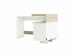 Hoekbureau Thales 128x106cm - decor - brushed oak & white pearl