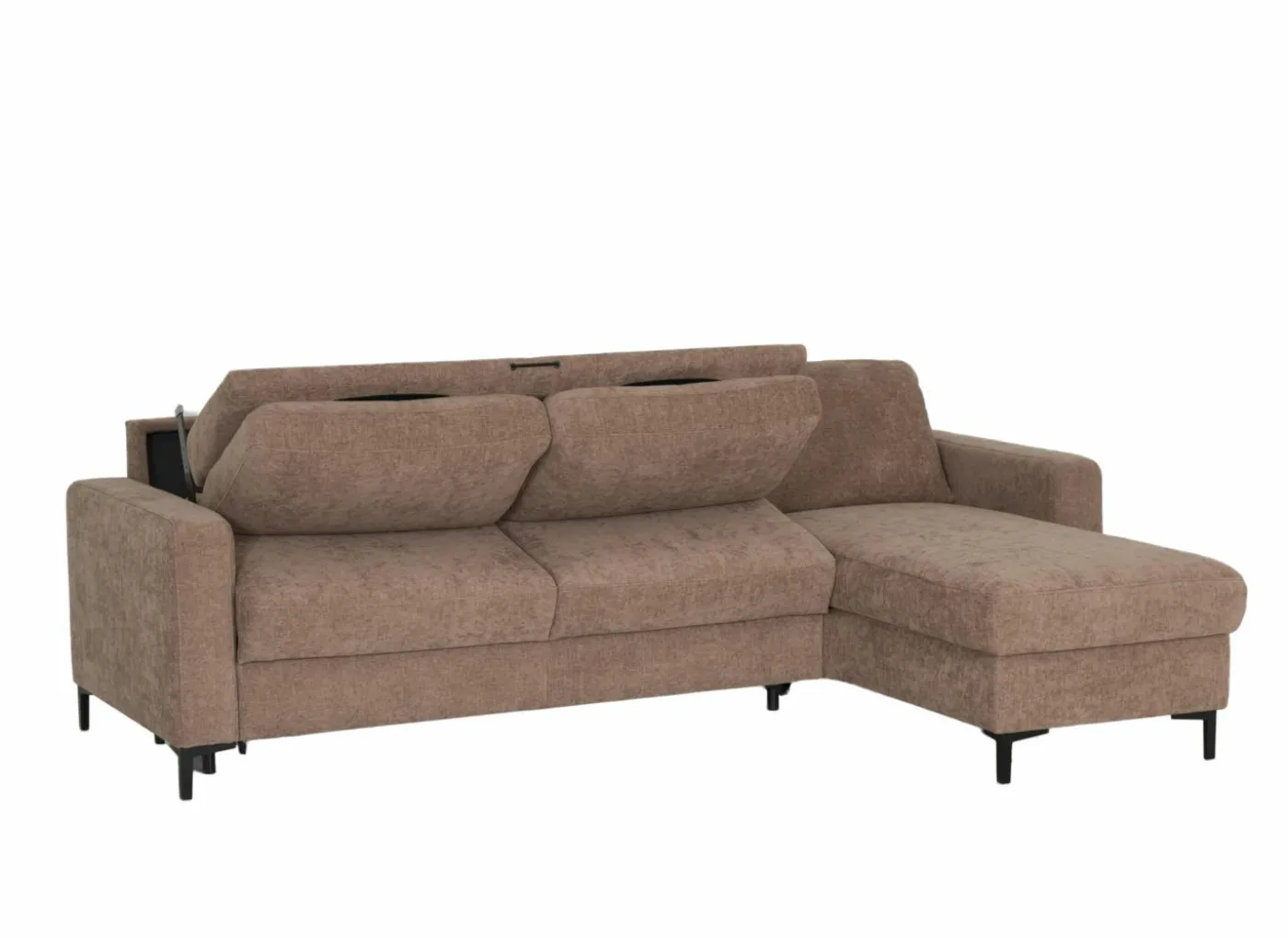 Hoeksalon Alea 291x190cm - stof - siena met bedfunctie & opbergruimte