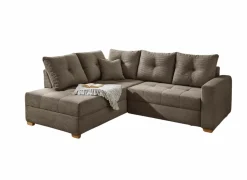 Hoeksalon Heidelberg 228x199cm - stof - bruin met bedfunctie & relax & opbergruimte
