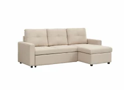 Hoeksalon Moncada 213x122cm - stof - beige & grijs