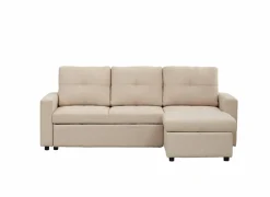 Hoeksalon Moncada 213x122cm - stof - beige & grijs