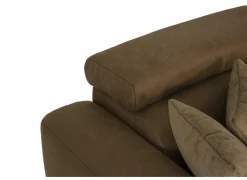 Hoeksalon Rimini 388x224cm - stof - cognac met bedfunctie