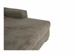 Hoeksalon Slider 279x186cm - ribcord stof - bruin met bedfunctie