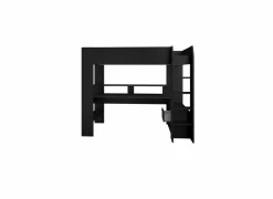 Hoogslaper Black Stipple 90x200cm  - melamine - zwart