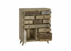 Kast Harem 90x40x112cm - mango massief - bruin & multicolor