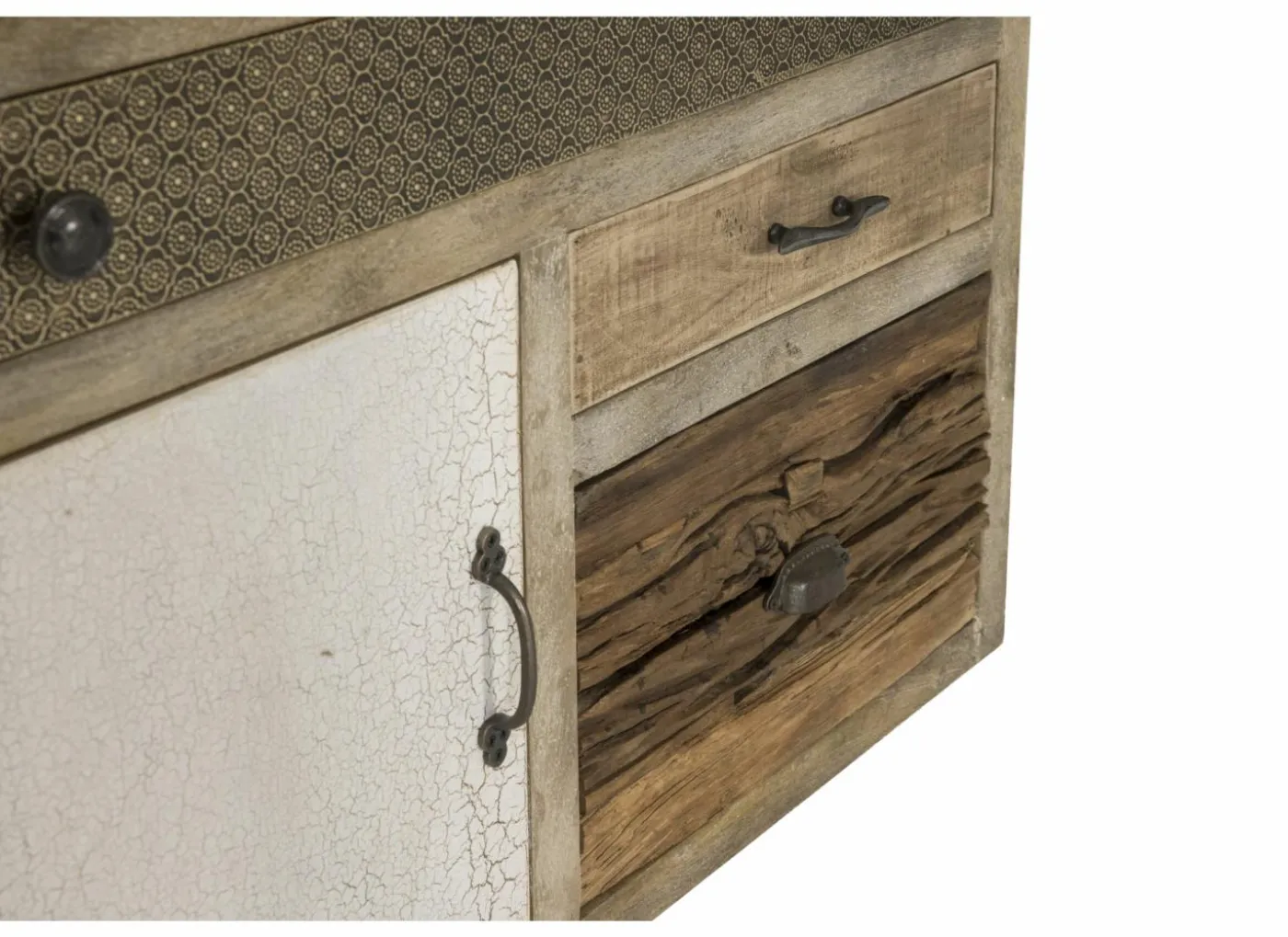 Kast Harem 90x40x112cm - mango massief - bruin & multicolor