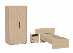 Kinderkamer met bed 90x200cm - kleerkast 155cm en 1 nachtkastje