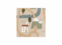 Kindertapijt Route 150x100cm - katoen - multicolor