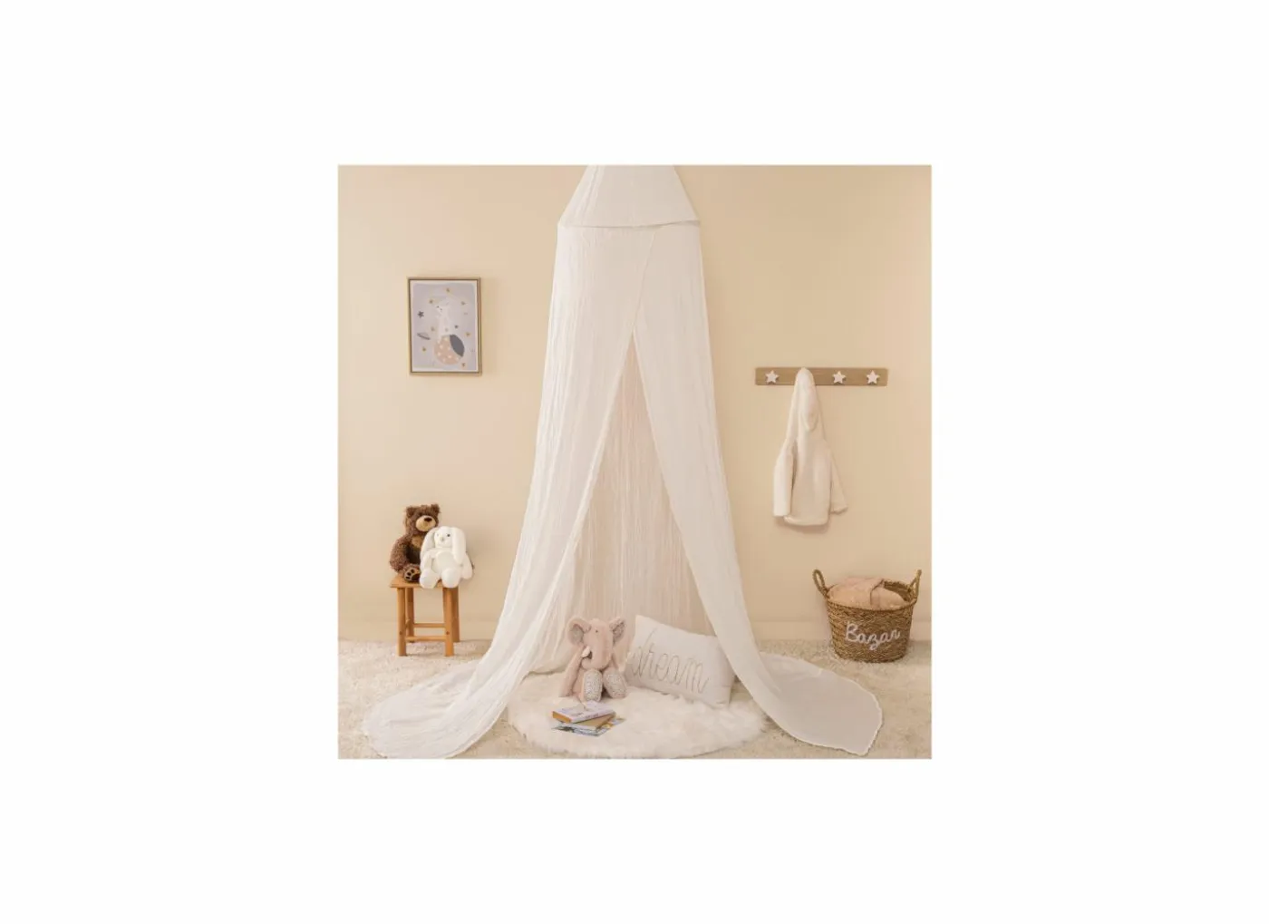 Klamboe 350x50cm - katoen - wit