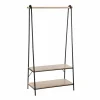 Kledingrek Jano 95,5x46x164,5cm - decor & metaal - zwart & naturel