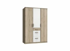 Kleerkast Cariba 135cm - decor - sanremo & wit