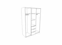 Kleerkast Cariba 135cm - decor - sanremo & wit