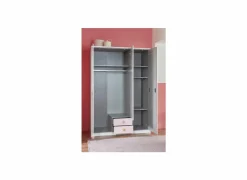 Kleerkast Cindy 139cm - decor - roze & wit