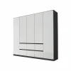 Kleerkast 226cm - decor - alpinewit/grijs
