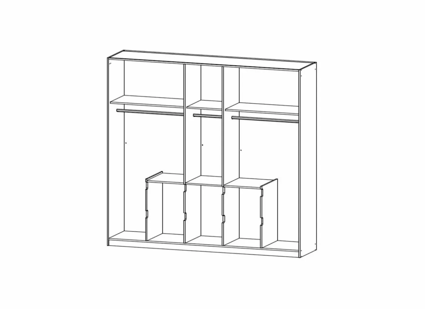 Kleerkast 226cm - decor - alpinewit/grijs
