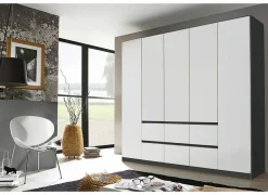 Kleerkast 226cm - decor - alpinewit/grijs