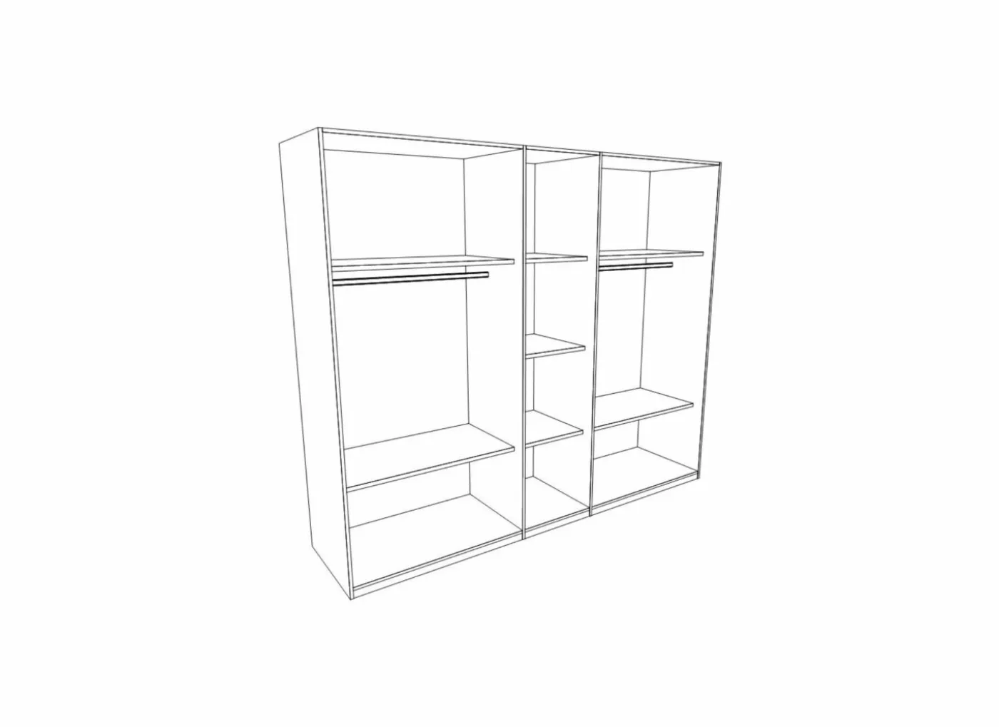 Kleerkast 259cm - decor - lariks & cristal oak