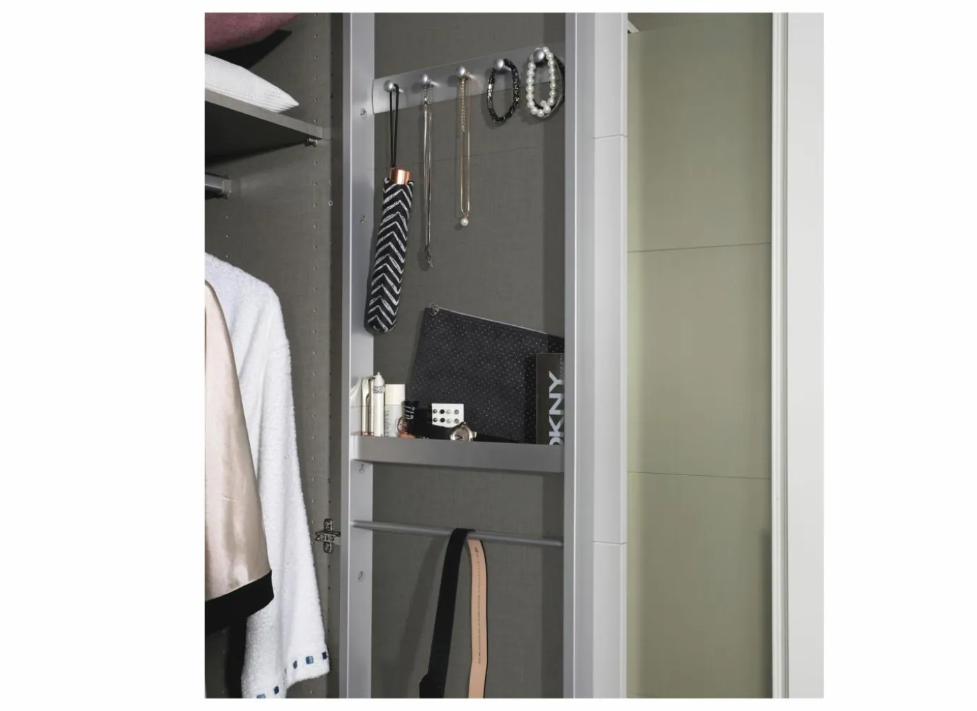 Kleerkast 226cm - decor - metallic grijs & artisanale eik