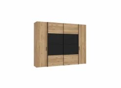 Kleerkast Dalate 271cm - decor - kastanje eik & mat zwart