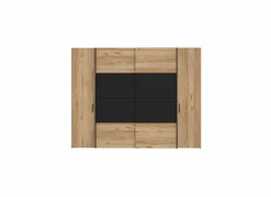 Kleerkast Dalate 271cm - decor - kastanje eik & mat zwart