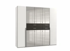 Kleerkast Denver 225cm - decor - wit & carbon eik