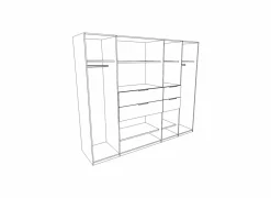 Kleerkast Denver 225cm - decor - wit & carbon eik