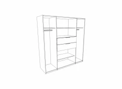 Kleerkast Denver 180cm - decor - wit & carbon eik