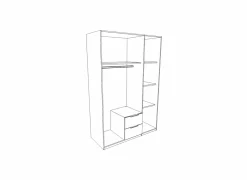 Kleerkast Duo 2 135cm - decor - digisteel & grafiet