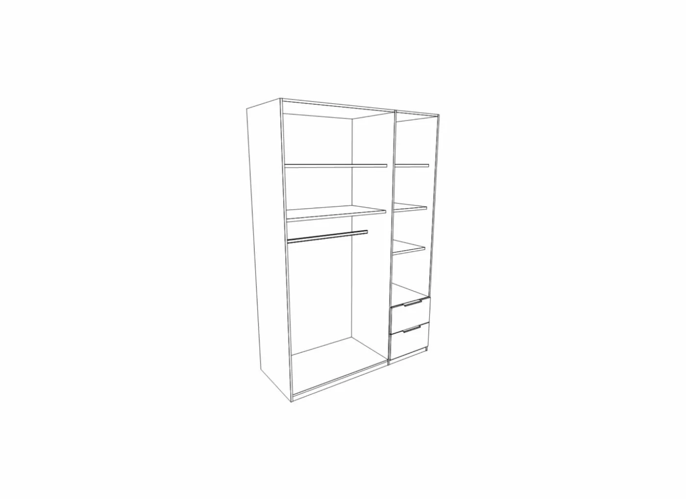 Kleerkast Eik Argile 101cm - decor - eik argile