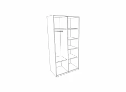 Kleerkast Elvis 126cm - decor - witte eik