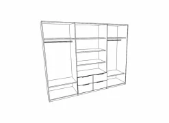 Kleerkast Elvis 218cm - decor - witte eik