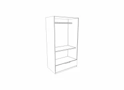 Kleerkast Jade 95cm - decor - mat roze & mat wit