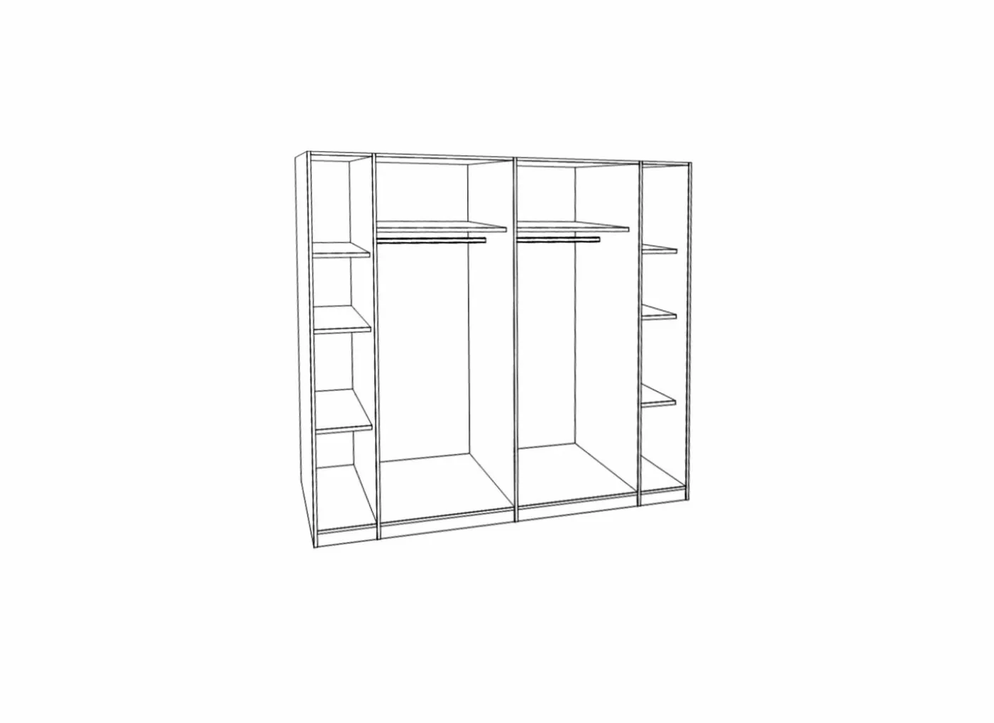 Kleerkast Kalixtus 200cm - decor - zand eik & wit