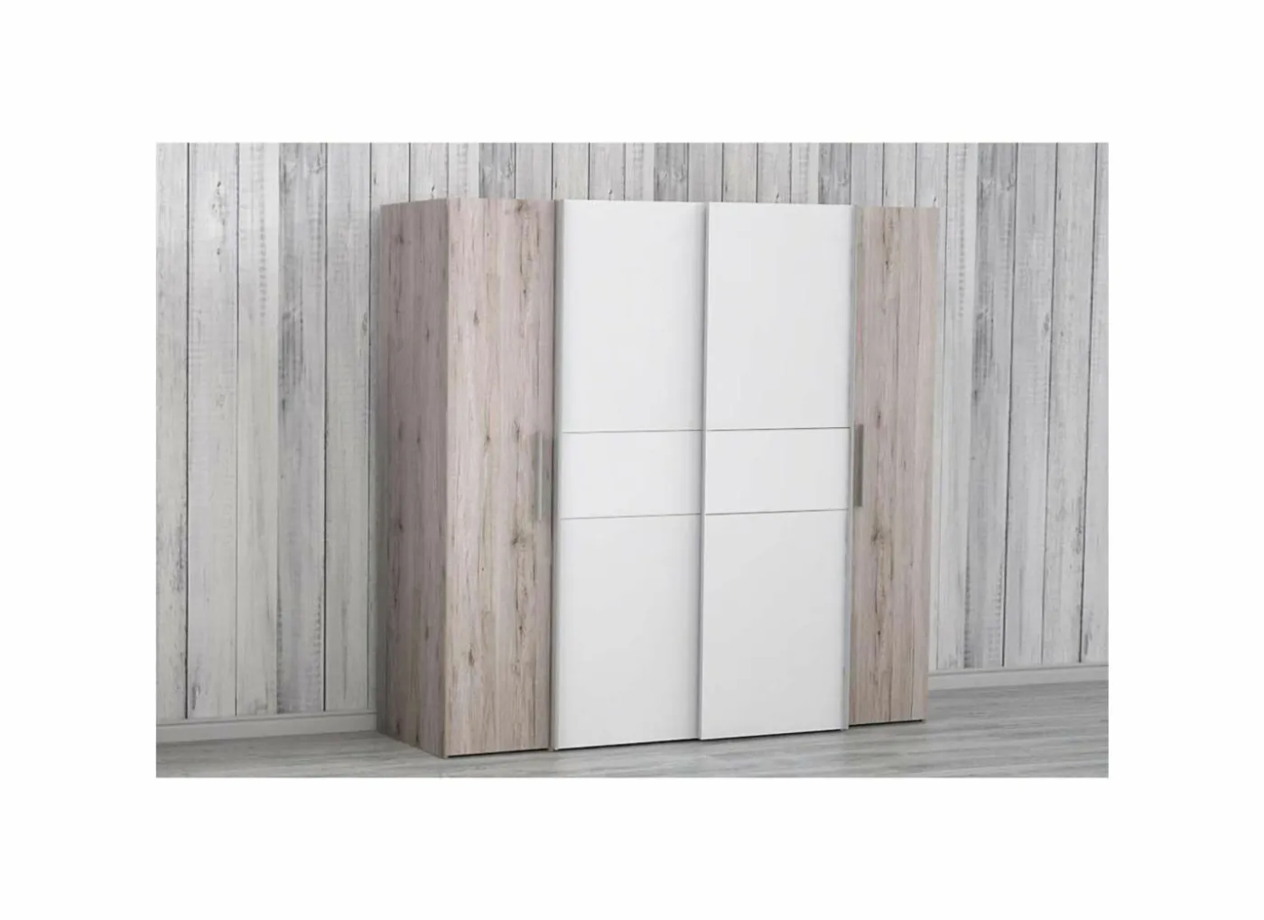 Kleerkast Kalixtus 200cm - decor - zand eik & wit