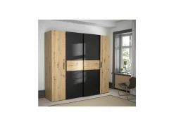 Kleerkast Kapaza 200cm - decor - artisanale eik & zwart