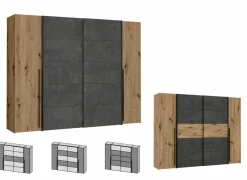 Kleerkast Narago 270cm - decor - artisanale eik & beton