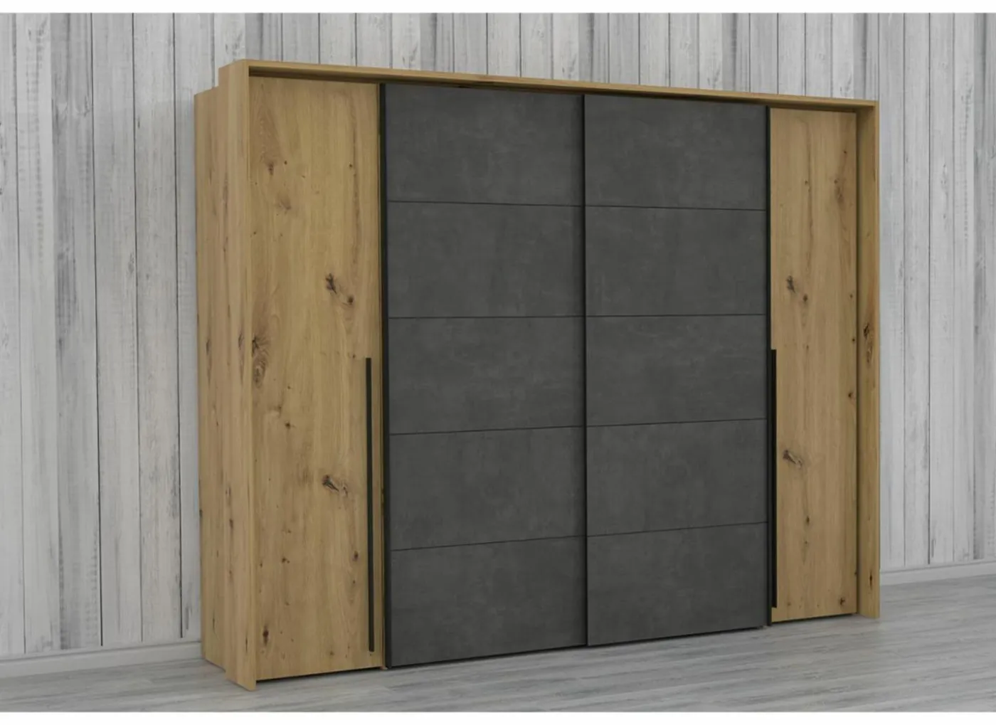 Kleerkast Narago 270cm - decor - artisanale eik & beton