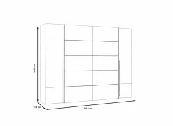 Kleerkast Narago 270cm - decor - artisanale eik & beton