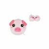 Kussen Piggy met slaapmasker - stof - roze