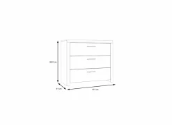 Ladekast Dalate 101x41x88,2cm - decor - kastanje eik/mat zwart