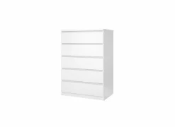 Ladekast Naia 77x50x112cm - melamine - wit hoogglans