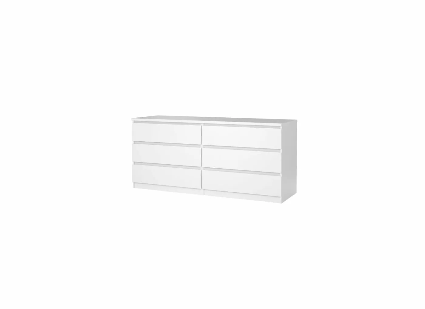 Ladekast Naia 154x50x71cm - melamine - wit hoogglans
