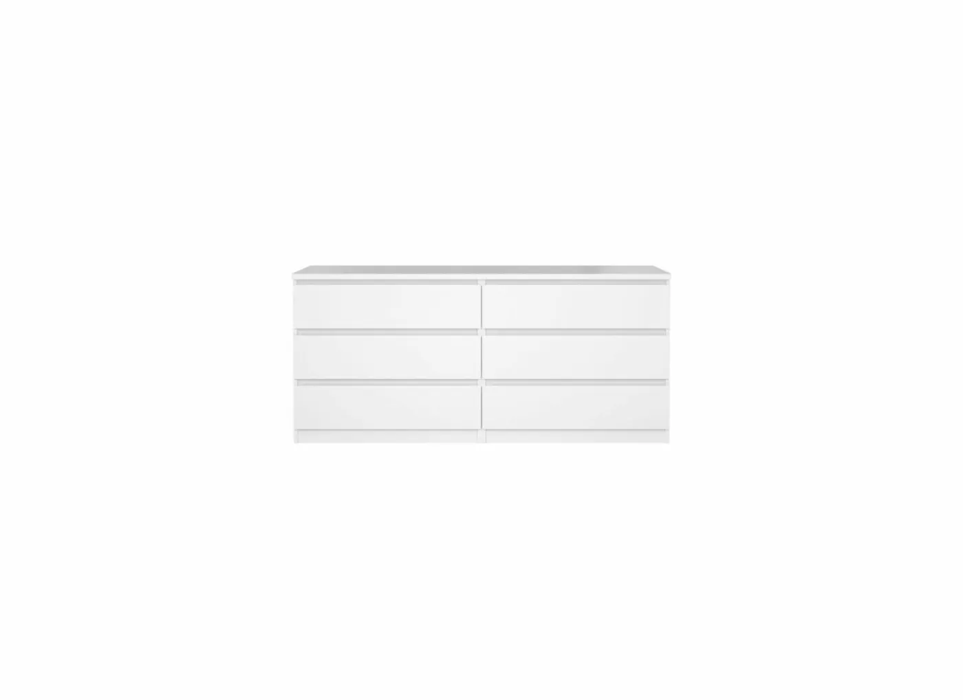 Ladekast Naia 154x50x71cm - melamine - wit hoogglans