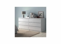 Ladekast Naia 154x50x71cm - melamine - wit hoogglans