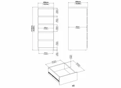 Ladekast Naia 41x50x111cm - melamine - jackson hickory