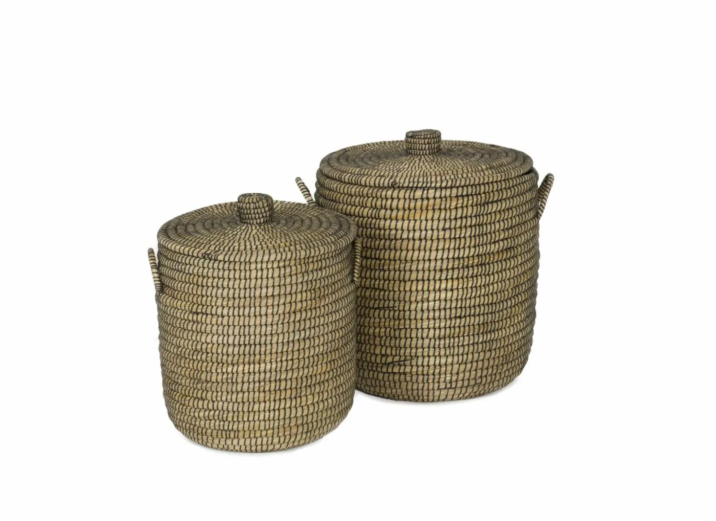 Linnenmand Yasuke Ø45x50/Ø40x45cm set van 2 naturel